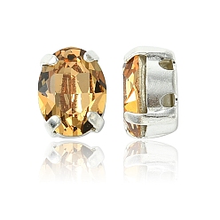 10330 Lt.Col.Topaz Пришивные чашки preciosa® maxima crystal, многожильных ссылки, чешский хрусталь, с настройками латуни, 719 36 406 овальный, серебряные, 10330 lt.col.топаз, 8x6 мм