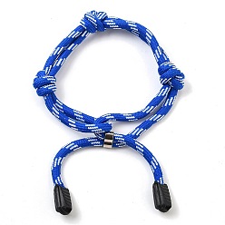 Синий Браслеты из нейлоновой нити, со сплавом, для молодых людей орнамент, синие, 7-5/8 дюйм (19.5 см), внутренний диаметр: 2-3/8 ~3-1/8 дюйм (6~8 см)