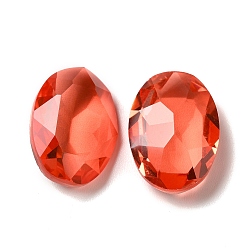 Hyacinth Faceted K9 Glass Rhinestone Cabochons, Pointed Back, Oval, Hyacinth, 18x13x6mm
