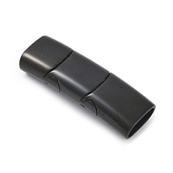 Черный Ионное покрытие (ip) 316 магнитные кламмеры из хирургической нержавеющей стали с приклеиваемыми концами, прямоугольные, чёрные, 33x10x6 мм, отверстие : 8x4 мм