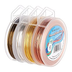 Mixed Color BENECREAT 4 Rolls 4 Colors Round Copper Craft Wire, Mixed Color, 18 Gauge, 1mm, about 10m/roll, 1roll/color