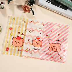 Медведь 50 шт 3 стили прозрачные пластиковые пакеты с напечатанным печеньем с застежкой-молнией, герметичные упаковочные пакеты для выпечки, медведь, 25.5 см, 22.5x15.3 см