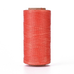 Naranja Rojo Cordón de poliéster encerado, cordón de micro macramé, hilo de coser encerado, piso, rojo naranja, 0.8 mm, aproximadamente 284.33 yardas (260 m) / rollo