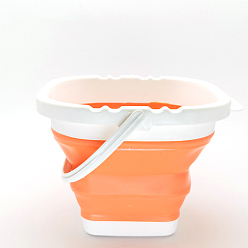 Персиковый Слойка Складные ведра, с ручкой, принадлежности для рисования и рисования, розовые, 20.5x20.5x16.5 см