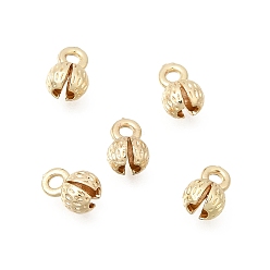 Light Gold Латунной шариковой советы, Калотте заканчивается, крышка узла, стойки покрытие, долговечный, без свинца и без кадмия, золотой свет, 6.5x4 мм, отверстие : 1.4 мм, внутренний диаметр: 2.5 мм