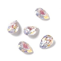 Light Rosaline AB K 9 кабошоны из стеклянного страза, задние и задние, слеза, светлый розалин аб, 14x10x5.5 мм