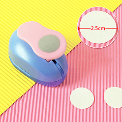 Round Plastic Paper Craft Hole Punches, Paper Puncher for DIY Paper Cutter Crafts & Scrapbooking, Random Color, Round Pattern, 70x40x60mm