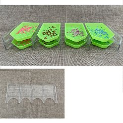 Clear Plastic Diamond Painting Tray Organizers, including 8 Diamond Tray, Clear, 232x94x30mm