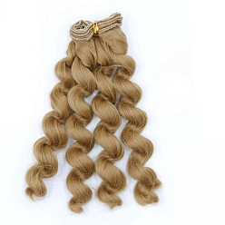 Dark Goldenrod High Temperature Fiber Long Wavy Doll Wig Hair, for DIY Girl BJD Makings Accessories, Dark Goldenrod, 150~1000mm