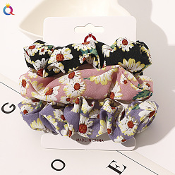 New three-piece set - Daisy (black, pink and purple) Super Fairy Cloth Large Intestine Circle Hair Rope Hair Accessories for Women.