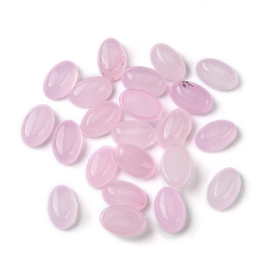 White Jade Natural White Jade Cabochons, Oval, Dyed, Pearl Pink, 6x4x2~2.5mm