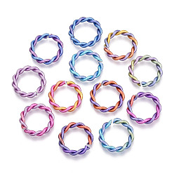 (52) Непрозрачная лаванда Алюминиевые быстроразъемные соединения, витое круглое кольцо, разноцветные, 24~24.5x3.5~4 мм, внутренний диаметр: 17~17.5 мм