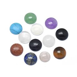 Mixed Stone Natural & Synthetic Gemstone Cabochons, Half Round, 12x4~4.5mm