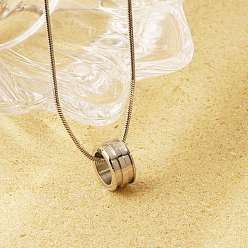 Нержавеющая Сталь Цвет Не тускнеющее стильное 304 ожерелье-колонна из нержавеющей стали с подвеской на талию для женщин на каждый день, цвет нержавеющей стали, 17.72 дюйм (45 см)