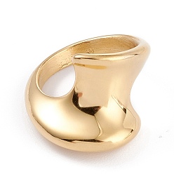 Golden Ion Plating(IP) Unisex 304 Stainless Steel Finger Rings, Golden, Size 6~9, 3.5~16.5mm , Inner Diameter: 16.8~18.9mm