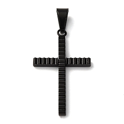 Черный 304 подвески из нержавеющей стали, крест очарование, чёрные, 38x23x3 мм, отверстие : 8x5 мм
