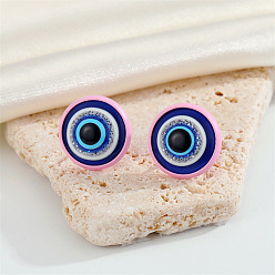 Pink eyes Vintage Devil Eye Stud Earrings with Colorful Turkish Evil Eye Design