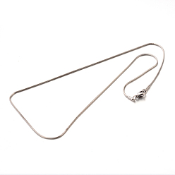 Stainless Steel Color 304 Stainless Steel Snake Chain Necklaces, Stainless Steel Color, 17.7 inch(45cm), 1.2mm