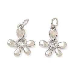 Платина Латунные микро проложить кубического циркония подвески, , долговечный, без кадмия и без свинца, стойки покрытие, с целью перехода в кольце, платина, 14x11.5x2.5 мм, отверстие : 3.6 мм