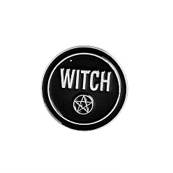 xz782 Dark Moon Coffin Witch Hat Pin - Vintage Gothic Brooch for Punk Style Fans