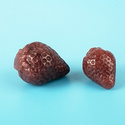 Strawberry Quartz Natural Strawberry Quartz Display Decorations, Reiki Energy Stone Figurine, Strawberry, 39x30mm