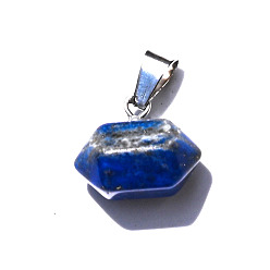 Lapis Lazuli Pendentifs pointus à double borne en lapis-lazuli naturel, charmes de balle à facettes, 10x16mm