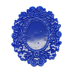 Синий Непрозрачные кабошоны из смолы, цветок, синие, 16x7 мм