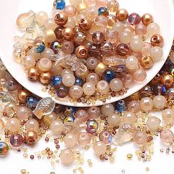 Peru Glass Beads, Round & Starfish & Fish & Rondelle, Mixed Style, Peru, 2~14x2~10x1~8.5mm, Hole: 0.8~1.5mm