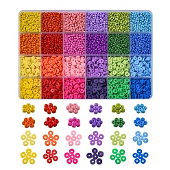 Mixed Color DIY Heishi Preppy Bracelet Making Kit, Including Round Glass Seed & Polymer Clay Disc Beads, Tweezers, Elastic Thread, Polyester Thread, Mixed Color, Beads: 5724pcs/set