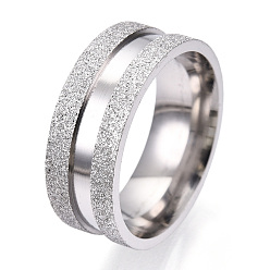 Нержавеющая Сталь Цвет 201 рифленое кольцо из нержавеющей стали для мужчин и женщин, цвет нержавеющей стали, внутренний диаметр: 18 мм, широк: 8 мм