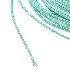 Аквамарин Полиэфирный металлический шнур, с рыбьей нитью внутри, круглые, аквамарин, 1 мм