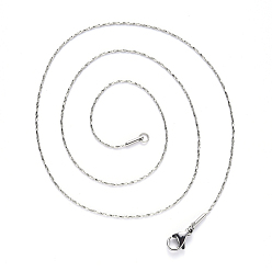 Stainless Steel Color 304 Stainless Steel Coreana Chain Necklace, with Lobster Claw Clasp, Stainless Steel Color, 19.68 inch(50cm)x1.6mm