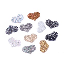 Mixed Color Glitter Hotfix Rhinestone, Iron on Patches, Dress Shoes Garment Decoration, Heart, Mixed Color, 20~21x28~29.5x1.6mm
