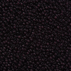 Фиолетовый Fgb 8/0 круглый стеклянный бисер класса А, прозрачный матовый стиль, фиолетовые, 3x2 мм, отверстие : 1 мм, Около 10000 шт / фунт