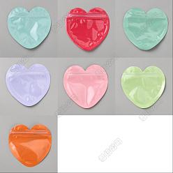 Сердце 300шт. 6 цвета ПВХ инь-ян подарочные пакеты с застежкой-молнией, разноцветные, сердце, 10x10x0.01~0.2 см, 50 шт / цвет