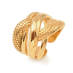 Золотой 304 открытые кольца-манжеты из нержавеющей стали для женщин, змея, золотые, 18.3 мм, внутренний диаметр: 17.8 мм