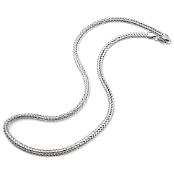 Stainless Steel Color 304 Stainless Steel Chain Necklaces, Snake Chain, Stainless Steel Color, 23.90 inch(60.7cm)