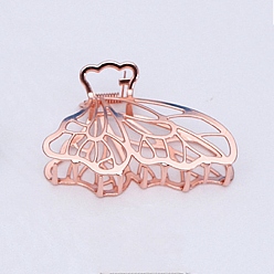 Rose Gold Alloy Claw Hair Clips, Butterfly, Rose Gold, 80x50mm
