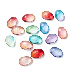 Mixed Color Transparent Glass Cabochons, Pear Shape, Mixed Color, 6x9x3mm
