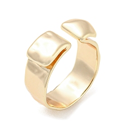 Real 18K Gold Plated Brass Open Cuff Rings, Real 18K Gold Plated, US Size 7 1/4(17.5mm)