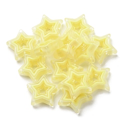 Champagne Yellow Acrylic Beads, Bead in Bead, Star, Champagne Yellow, 21.5x22x6mm, Hole: 3mm, about 280pcs/500g
