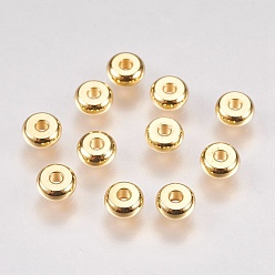 Real 18K Gold Plated 304 Stainless Steel Spacer Beads, Rondelle, Real 18k Gold Plated, 5x2mm, Hole: 1.5mm