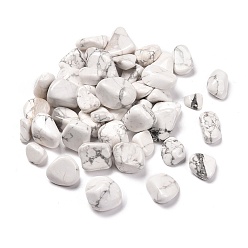 Howlite Natural Howlite Beads, No Hole, Nuggets, Tumbled Stone, Healing Stones for 7 Chakras Balancing, Crystal Therapy, Meditation, Reiki, Vase Filler Gems, 9~45x8~25x4~20mm, about 112pcs/1000g