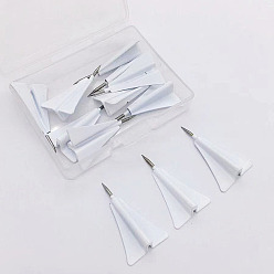 White Plastic Push Pins, Darts, with Steel Pins, for Photos Wall, Maps, Bulletin Board or Corkboards, Airplane, White, 28x16mm, Pin: 8mm, 12pcs/box