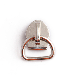 Platino Cremallera de aleación con anillo en D, reemplazo del tirón de la cremallera, deslizadores de cremallera para monederos bolsas de equipaje maletas, Platino, 1 cm