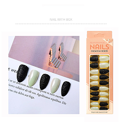White Plastic Full Cover Press on False Nail Tips, Nail Art Detachable Manicure, solid Nails & Glitter Nails, Teardrop, White, 19~25x11.5~20mm, 24pcs/box