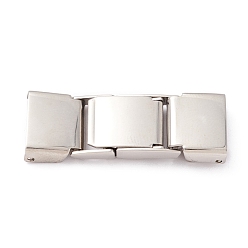 Stainless Steel Color Smooth Surface 201 Stainless Steel Watch Band Clasps, Stainless Steel Color, 30.5x11.5x3.5mm, Hole: 1.5x10mm