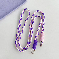 Blue Violet Nylon Crossbody Braided Shoulder Phone Straps, Universal Outdoor Lanyard for Men and Women, with Metal Clasp, Mobile Phone Accessories, Blue Violet, 11cm