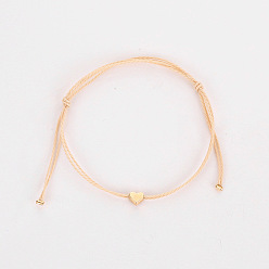 01 Gold 10651 Sweet and Simple Rope Heart Bracelet - Cute and Minimalist Jewelry