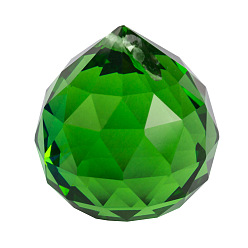 Green K9 Glass Pendants, Teardrop, Green, 30mm